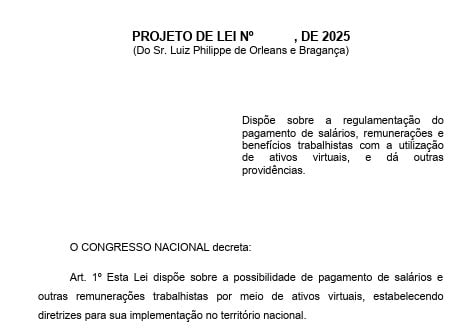 Projeto de Lei quer regularizar salários em bitcoin no Brasil